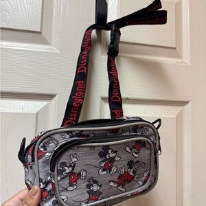 Disney Gray and Red Mickey Mouse Crossbody Bag